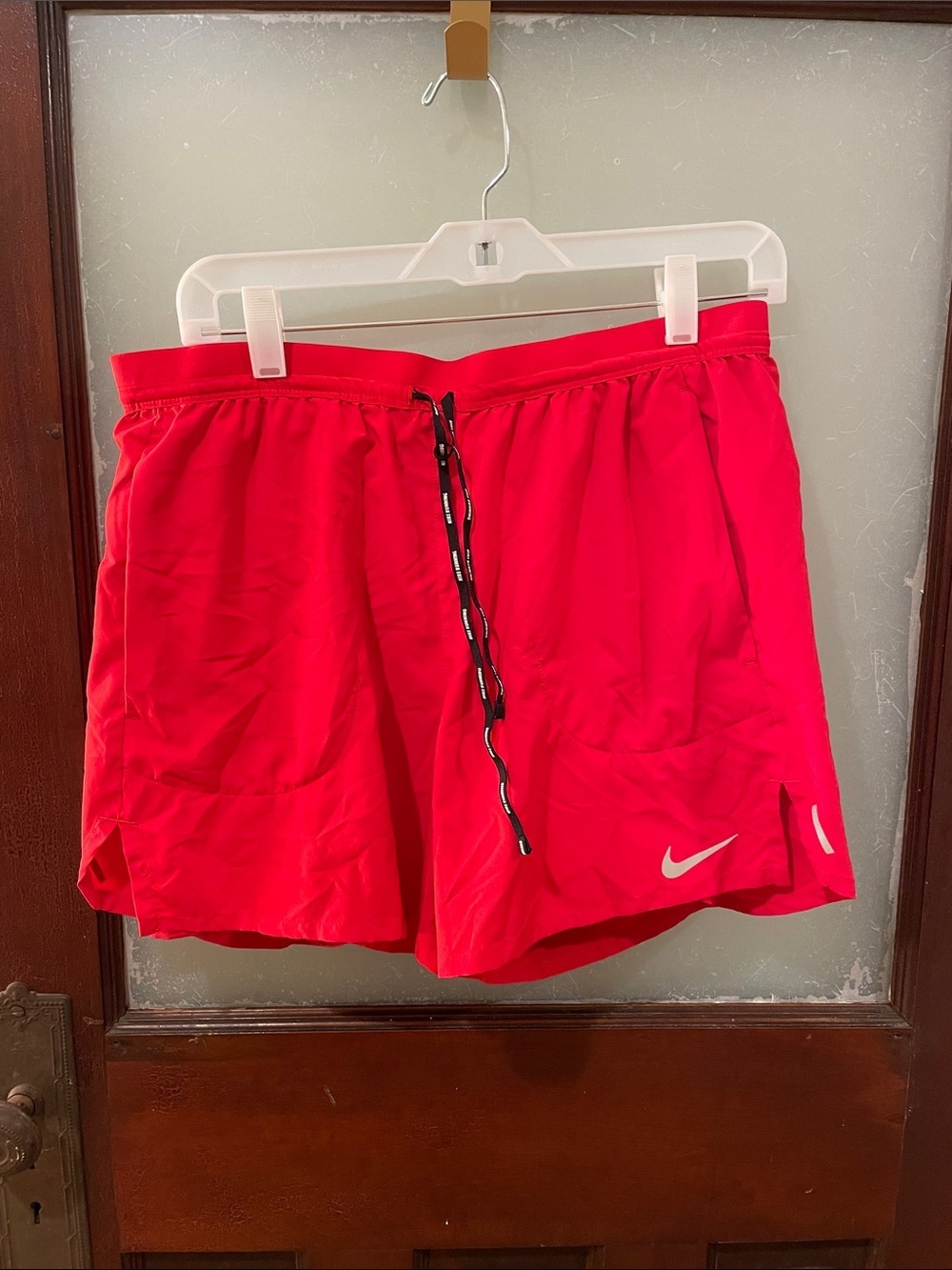 Nike Red Athletic Shorts with Drawstring